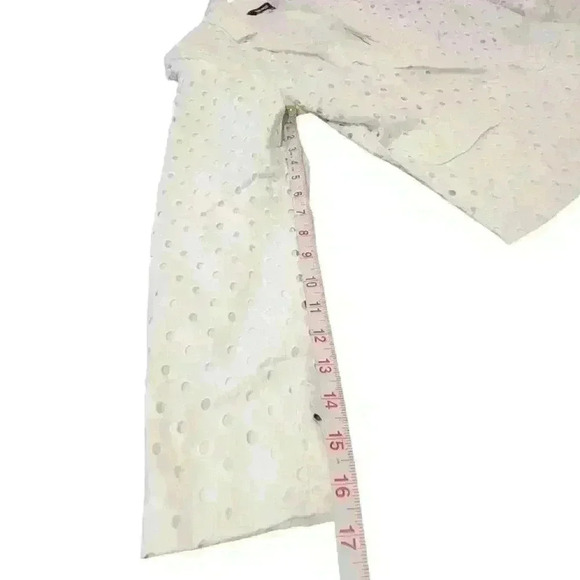 Nine West Ivory Eyelet Notch Blazer One button Sz 6 US - Picture 11 of 14